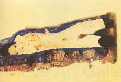 Egon Schiele Reclining Nude with Black Stockings (mk12) France oil painting art